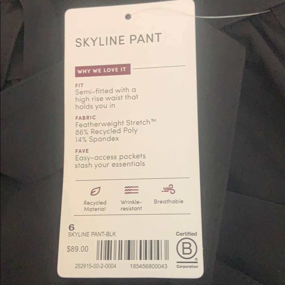 ATHLETA Skyline Pant Black NWT - Picture 5 of 5
